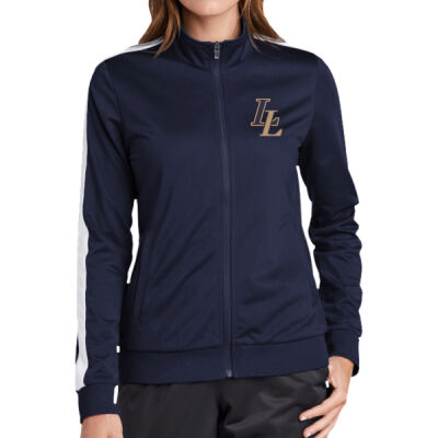 LL EMB - Ladies Tricot Sleeve Stripe Track Jacket Thumbnail