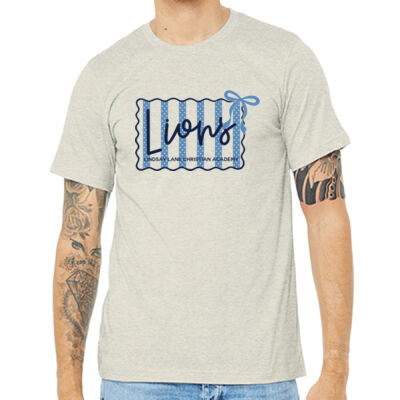 Dots & Stripes Lions  - Unisex Heather CVC Short Sleeve Tee Thumbnail