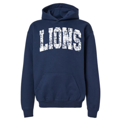 ARCHED DISTRESS LIONS  - Softstyle® Youth Midweight Hooded Sweatshirt Thumbnail