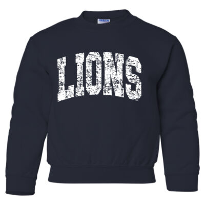 ARCHED DISTRESS LIONS  - Heavy Blend Youth Crewneck Sweatshirt Thumbnail