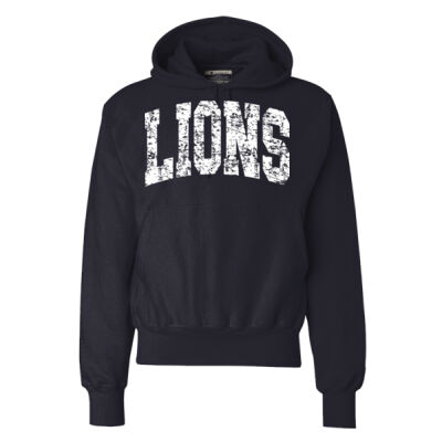 ARCHED DISTRESS LIONS  - Unisex Reverse Weave® Hooded Sweatshirt Thumbnail